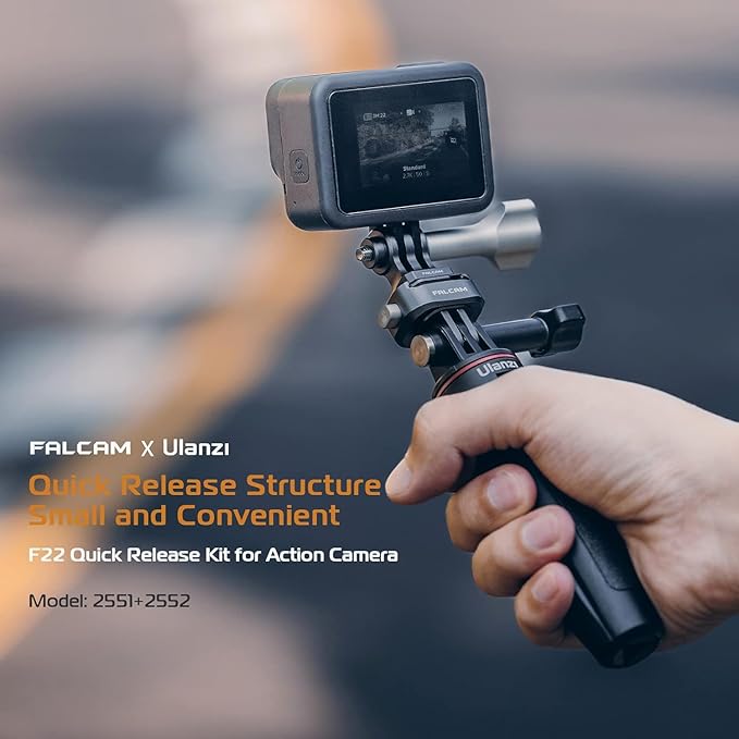 ULANZI Falcam F22 Quick Release Kit for Action Camera and DJI OSMO - Aluminum Action Camera Mounting Adapter Convert to F22 QR System with 1/4" Thread for Tripods, Selfie Sticks, Vlogging Accessories