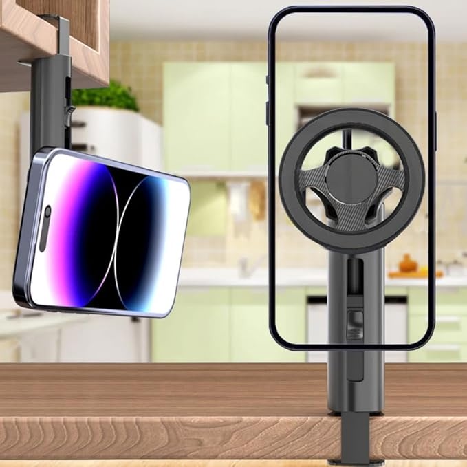 ARFUKA Magnetic Phone Holder Mount for Airplane Travel - Adjustable 360° Rotation, Hands-Free Desktop Mount & Phone Stand (Home Office & Airplane Travel Essentials)