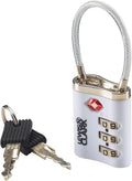Lewis N. Clark Travelsentry 3-Dial Combo Lock with Keys, White, One Size