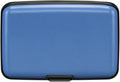 ELFISH RFID Blocking Credit Card Protector Aluminum ID Case Hard Shell Business Card Holders Metal Wallet for Men or Women（Matte Blue
