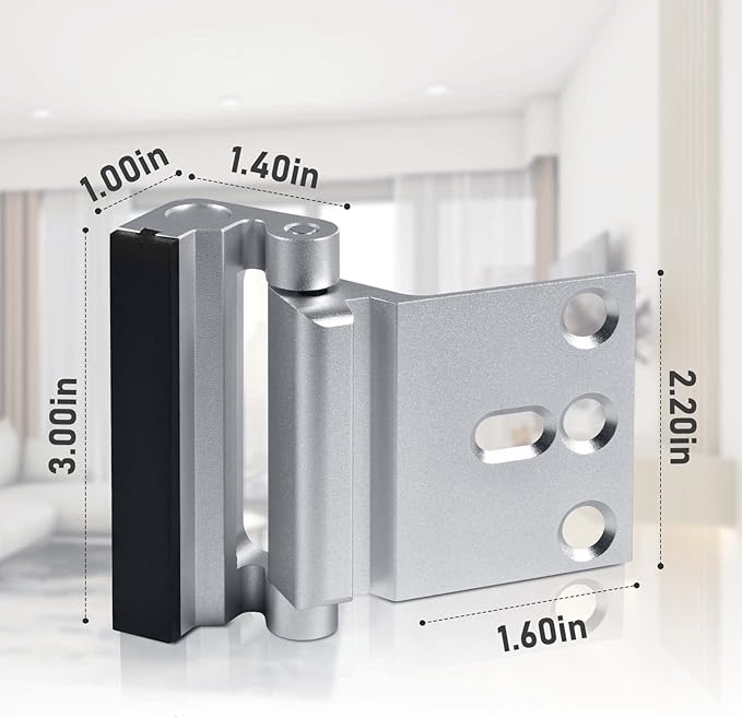 Door Reinforcement Lock, 2PACK Home Security Door Lock Withstands 800 lbs, Childproof Top Door Lock Latch for Toddlers Safety, Inside Night Defender for Inward Swinging Doors