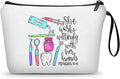 Dental Hygienist Dentist Assistant Teeth Appreciation Thank You Gifts for Female Friend Sister Coworkers Small Cosmetic Makeup Bag Christmas