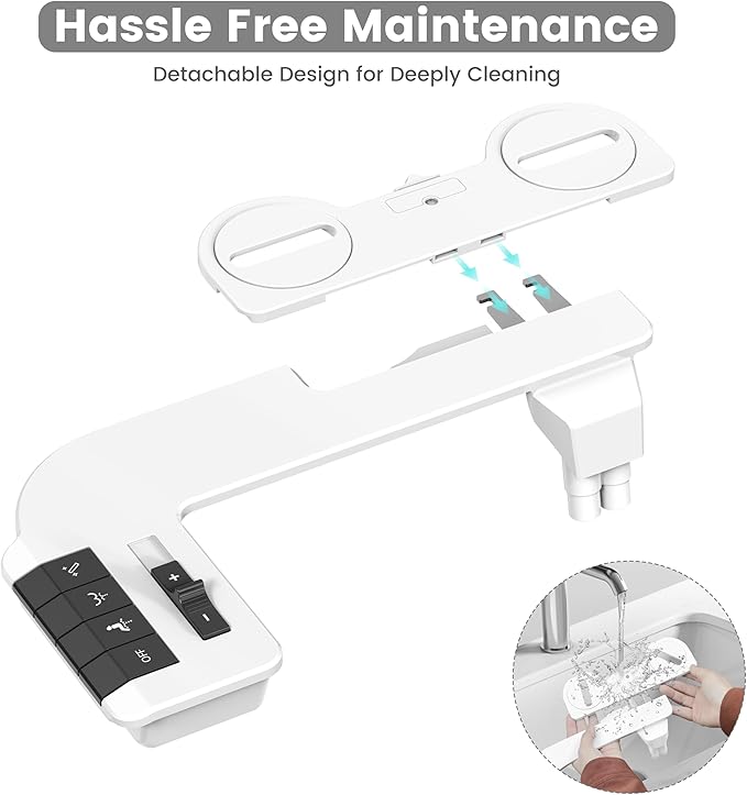Bidet Attachment for Toilet Unique Dual Retractable Nozzles Badays for Toilets Seat, Non-Electric Self-Cleaning Fresh Water Sprayer, Adjustable Water Pressure Bidets for Existing Toilets