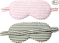 HBHLFZ Sleep Mask 2 Pack - Bamboo Viscose Fiber Sleeping Eye Mask - with Elastic Band/Headband - Comfort Sleeping Shade - for Nighttime Sleeping, Traveling & Napping（Pink，Green）