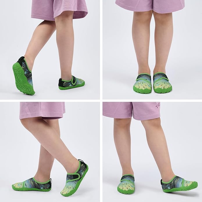Kids Water Shoes Boys Girls - Wide Toe Box Quick Dry Barefoot Shoes Breathable Non Slip Aqua Athletic Sneakers for Swim Beach Pool Kayak Hiking Sand Walking Travel Essentials (Little Kid/Big Kid)