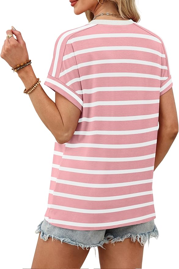 WIHOLL Womens Tops Short Sleeve Shirts Summer Outfits 2026 Spring Dressy Casual Clothes Clothing