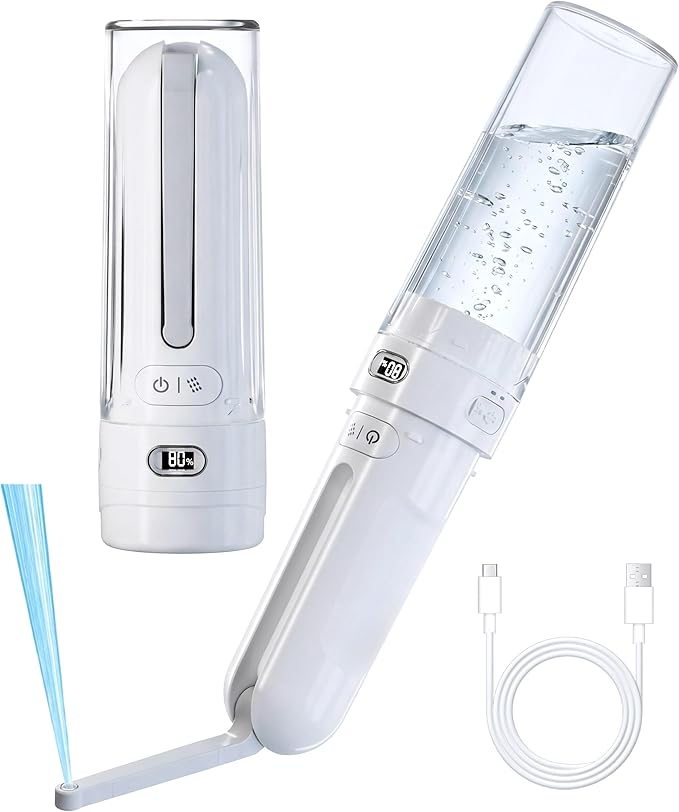 Portable Bidet for Travel | Bathroom - Rechargeable Electric Bidet Sprayer with 3 Pressure | Waterproof for Ultimate Personal Hygiene Cleaning at Home Office and Camping (White)