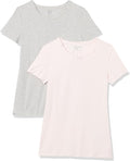 Amazon Essentials Women's Regular-Fit Short-Sleeve T-Shirt (Crewneck and V-Neck Options), Multipacks