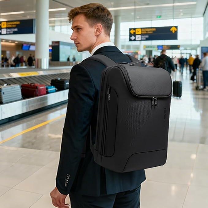 BANGE Business Backpack for Men, 17.3 Inch Laptop Compatible, Water-Resistant Travel & Work Backpack, Spacious Daypack for Office, College, and Weekend Use