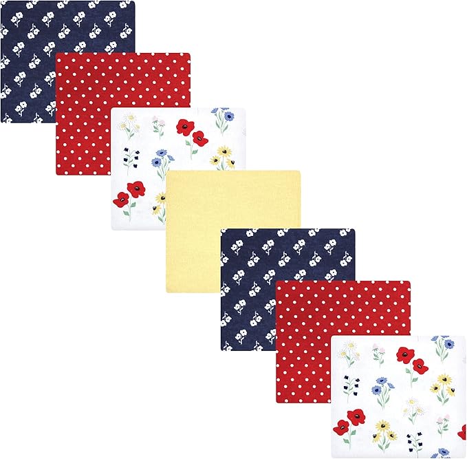 Hudson Baby Unisex Baby Cotton Flannel Receiving Blankets Bundle, Wildflower, One Size