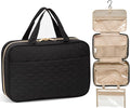 Lifewit Travel Toiletry Bag with Hanging Hook, Cosmetic Organizer with Comparment for Women & Men, 4L Makeup Bag for Travel Size Essentials, Black