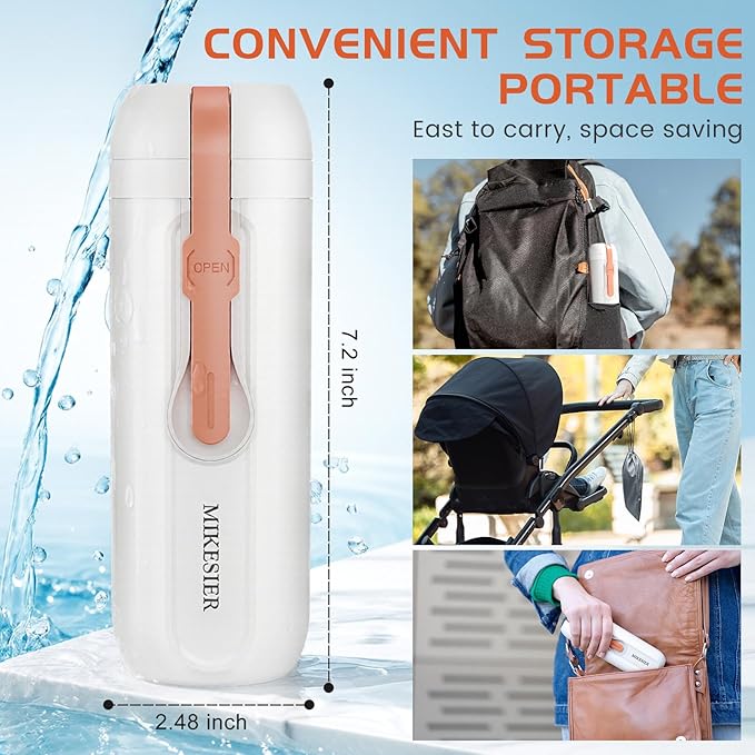 Portable Bidet for Travel, Rechargeable Electric Travel Bidet Sprayer with LED Display, 340ml Bottle Capacity, Waterproof High Pressure Handheld Travel Bidets for Men Women Cleaning