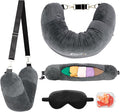 Travel Neck Pillow Stuffable with Clothes, Stuffable Neck Pillow for Travel, Packable Fillable Storage Bag for Airplane Travel, Soft Velvet Neck Pillow Case Cover