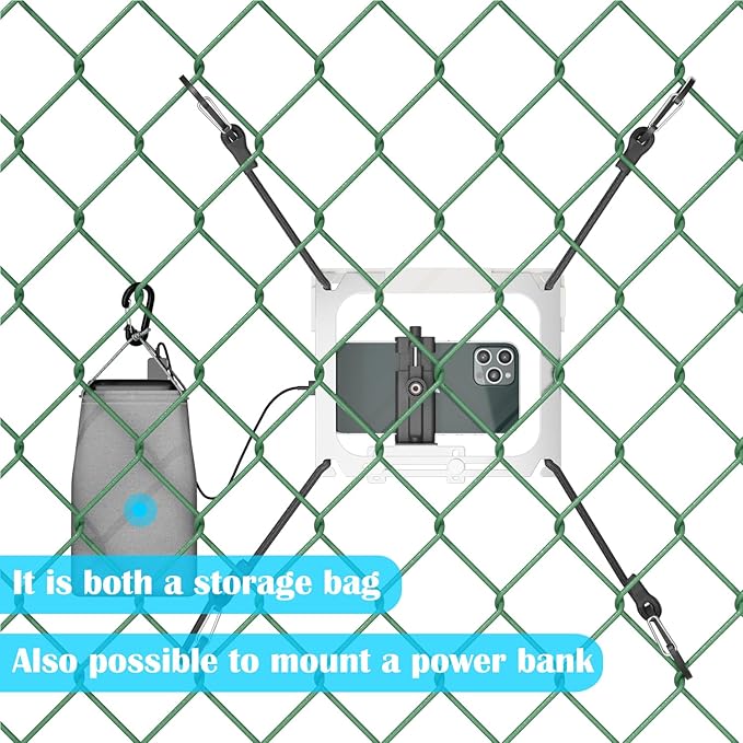Cell Phone Fence Mount with Shade, Game Recording Mounting Kit Works with Gamechanger, iPhone, Mevo Start, Phones, and GoPro, for Recording Baseball,Softball and Tennis Games(Mini Plus)
