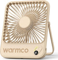 Warmco 10000mAh Portable Travel Fan 7-inch, Max 24H Runtime, Ultra-thin Quiet Rechargeable Battery Operated Desk Fan with Digital Display for Camping, Office, Bedroom, Cruise Essentials