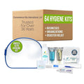 Convenience Kits International Unisex 10 Piece Hygiene Travel Kit with Shampoo, Conditioner, Lotion, Soap, Deodorant, Crest Toothpaste, Toothbrush, Cotton Washcloth (64 Kits)