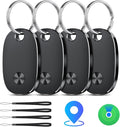 Tracker Tags-4 Pack, Bluetooth Tracker Works with Apple Find My APP (iOS Only), Keys Finder and Item Locator for Luggage, Backpack, Suitcases, Replaceable Battery, IP67 Waterproof weTag pro