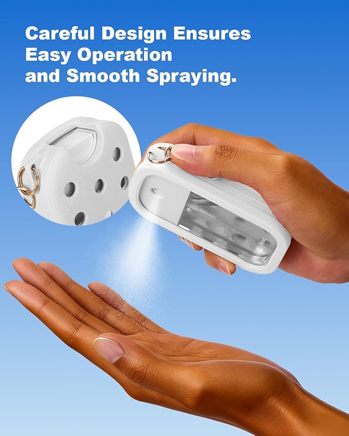 Palksky Hand Sanitizer Spray Case for Touchland,Hand Sanitizer Case with Keychain Holder for Power Mist and Glow Mist1 fl OZ Travel Size(White),Not Include Spray