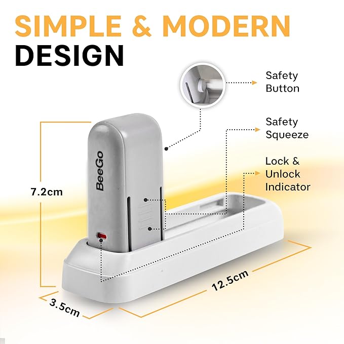 Child Proof Door Lock - 2 Pack Door Lever Locks, No Drilling, 3M Self Adhesive, Kids Safety - Child Locks for Door, Door Handle Child Proof