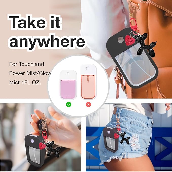 Silicone Case Compatible with Touchland Hand Sanitizer Spray, Protective Case for Power Mist and Glow Mist 1 fl oz