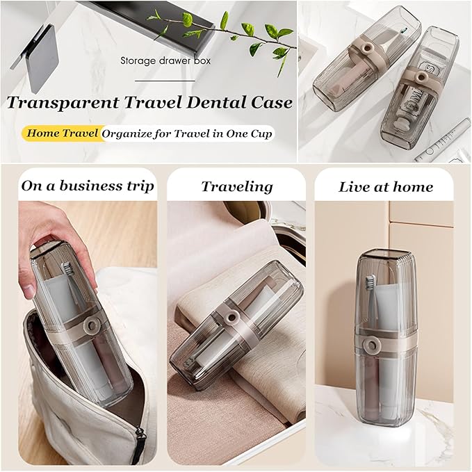 Toothbrush Travel Case, Portable Travel Toothbrush Holder, Multifunctional Dustproof Toothbrush Cover, Suitable for Trip Home Camping Dust-Proof and Sanitary