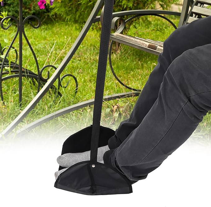 Airplane Footrest Hammock | Travel Feet Rest for Office/Bus/Train | Adjustable Strap & Compact Design | Relieves Back Pain & Leg Swelling