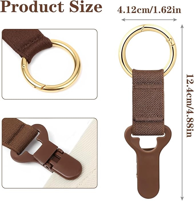 Niveaya Hat Clip for Travel on Bag - 2 Pack, Vacation Beach Cruise Essentials Accessory for Travel Handbag Backpack Luggage, Securely Hold to Keep Hat Shaped, Brown+Brown