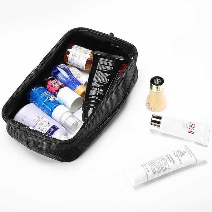 ProCase TSA Approved Travel Toiletry Bag Pouch, Matte Clear Travel Organizer Airport Carry-On Checkpoint Airline Compliant Storage Bag -1 Pack, Black