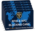SaiTech IT 5 Pack RFID Blocking Card, One Card Protects Entire Wallet Purse, NFC Contactless Bank Debit Credit Cards Protector ID ATM Guard Card Blocker - WM Blue