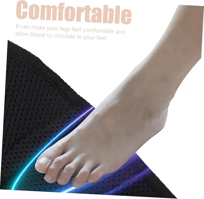 Airplane Footrest Hammock Adjustable Portable Foot Sling for Travel Oxford Cloth for Flights Relax Your Feet at Black