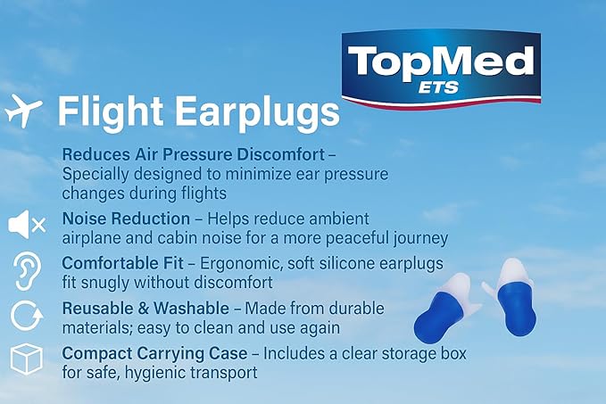 Flight Ear Plugs Pressure Relief Earplugs for Adult 1 Pair