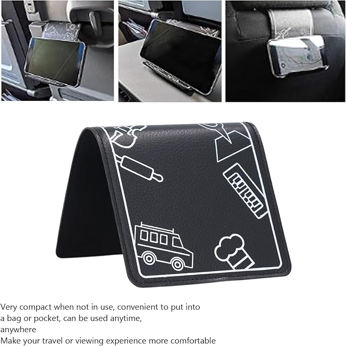 TOPINCN Airplane Phone Holder Mount, Flexible Phone Holder Airplane Travel Essential Airplane Tablet Holder Portable Cell Phone Stand for Flying Desk, Airplane Travel Accessories (Black)