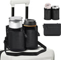 Luggage Cup Holder for Suitcases Free Hands, Travel Accessories, Adjustable for Different Sizes of Coffee Cups, Universal Luggage Accessories for Flight Attendants, Business Travelers, Tourists-Black