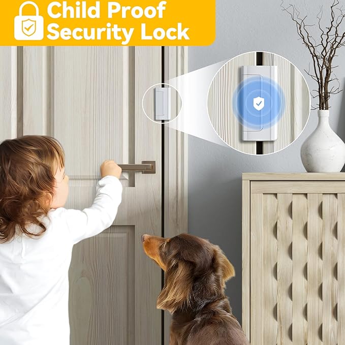 4 Pack Home Security Door Lock Withstand 800 lbs for Inward Swinging Door,Door Reinforcement Lock with 8 Screws to Prevent Unauthorized Entry,Extra Security Door Locks for Home Security and Privacy