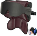 SARISUN Travel Pillows for Airplanes, Airplane Pillow with Sleep Eye Mask, 360° Support Headrest, Travel Essentials, Adjustable Airplane Head Strap for with/Out Headrest Seat, Brown Red