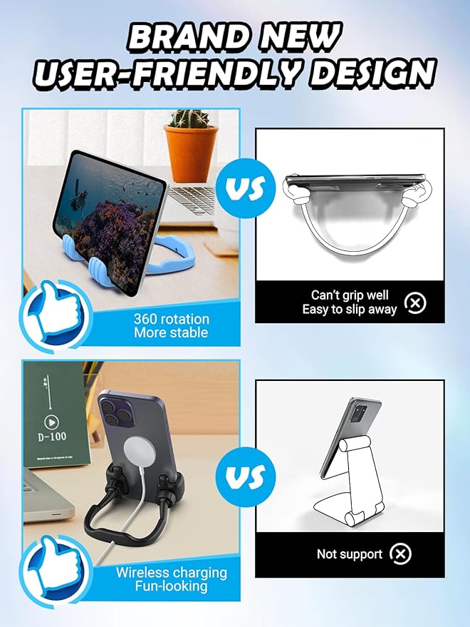 Teens Boys Adults Kids Men Gifts: Thumbs Up Lazy Phone Stand Cell Phone Holder for Desk Funny Gift for Teenager Girl Him Men Women Wife Cool Gadgets Stuff Stocking Stuffers Birthday Gifts Ideas