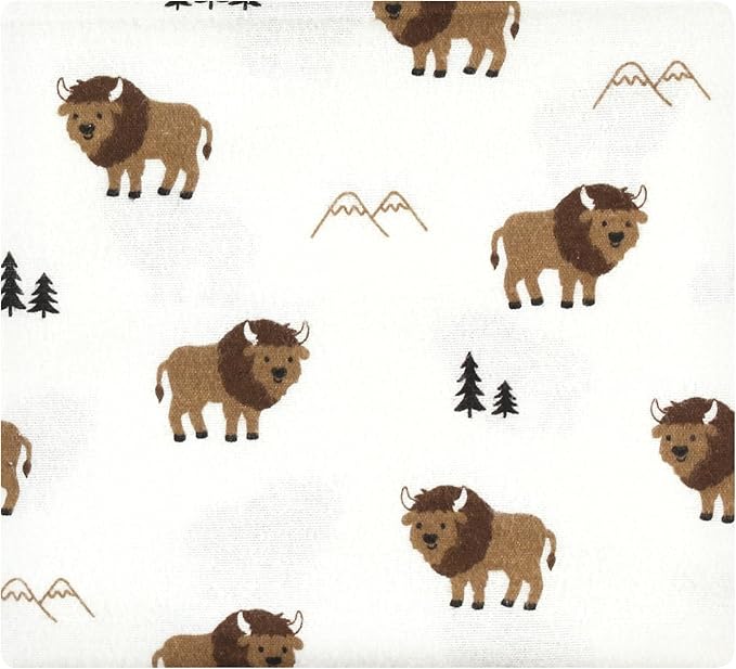 Hudson Baby Unisex Baby Cotton Flannel Receiving Blankets Bundle, Wild Buffalo, One Size