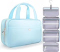 Travel Hanging Toiletry Bag for Women - Waterproof Cosmetic Organizer with Clear Window, Lightweight Bathroom Bags for Essentials, Makeup, Shampoo, Toiletries Blue,Medium