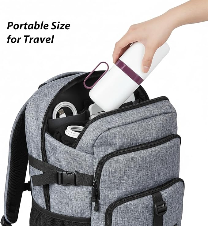 Toothbrush Travel Case, Travel Toothbrush Holder with Toothbrush Head Cover Cap for Travel, Business Trip, School, Camping, Home (White+Purple)