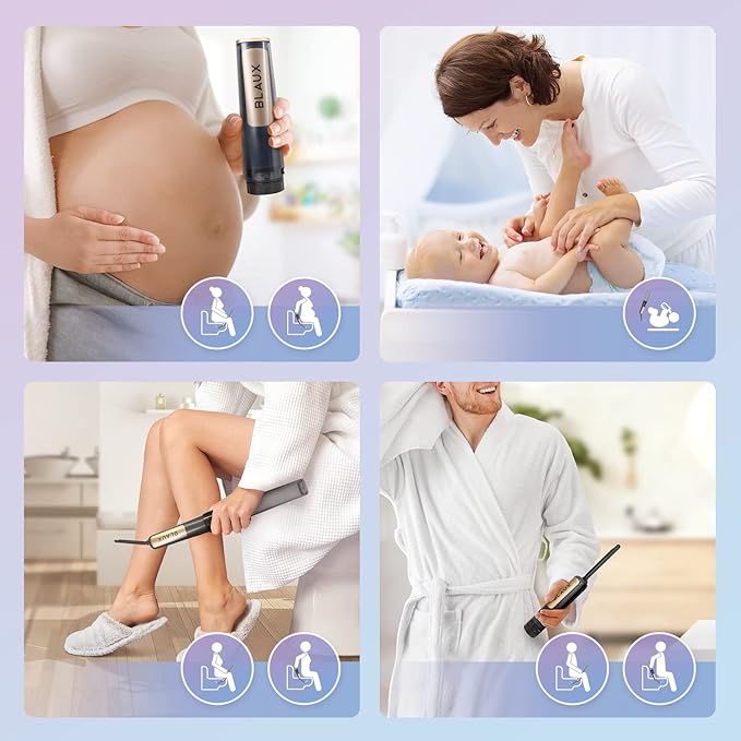 Blaux Portable Bidet for Travel - 5.75oz Rechargeable Electric Handheld Sprayer for Women Men | Leakproof, High Pressure Bidets | On The Go Personal Hygiene, Perineal Postpartum Essentials