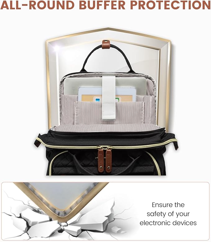 LOVEVOOK Laptop Backpack for Women, 15.6'' Waterproof Nurse Bag Teacher Work Backpack Purse for Women, Travel Computer Backpack for College Office Business Ladies