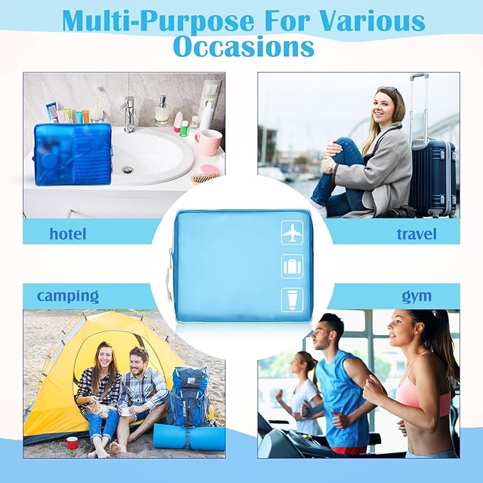 4 Pack TSA Approved Travel Toiletry Bags Frosted Translucent Leak-proof Cosmetic Makeup Bags for Women Men Travel Organizer Airport Security(Blue,8.5 x 6.3 x 2.9 Inch)