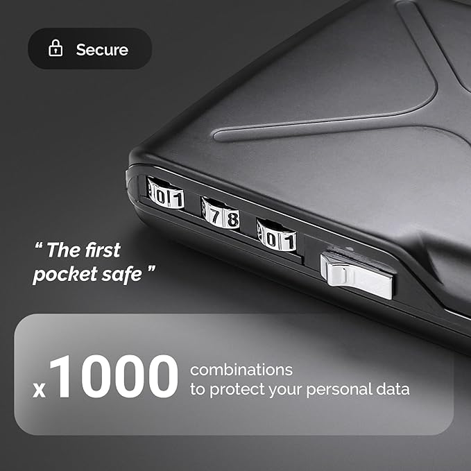 ÖGON -DESIGNS- Aluminum code wallet, lockable with a 3 digit code, RFID protection against fraud and demagnetization, secured card holder