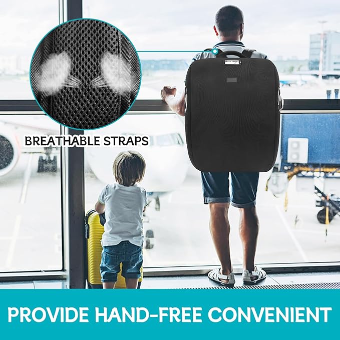 YOREPEK Padded Stroller Travel Bag for Airplane, Fits for Doona Car Seat Stroller with Latch Base, Infant Car Seat Travel Bag Backpack with Lockable Zipper, Foldable Car Seat Cover for Baby Travel