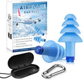 Hearprotek Airplane Earplugs for Pressure Relief, Soft Reusable Ear Protection for Air Travel, Includes Carrying Case, Essential for Adults to Alleviate Pressure and Muffle Engine Sounds (Blue)