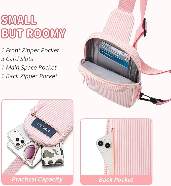 Mothers Day Gifts for Daughter, Birthday Graduation Gifts for 8 9 10 11 12 Year Old Teens Girls Her,Fanny Pack Sling Crossbody Bag Belt Bags Purse, Preppy Teen Girl Gift Trendy Stuff Travel Essentials