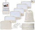 Packing Cubes Set – Cute Packing Cubes for Travel, Luggage Organizer Bags for Suitcase, For Kids & Family, Floral, Neutral & Aesthetic Travel Organizer Set -Stripe