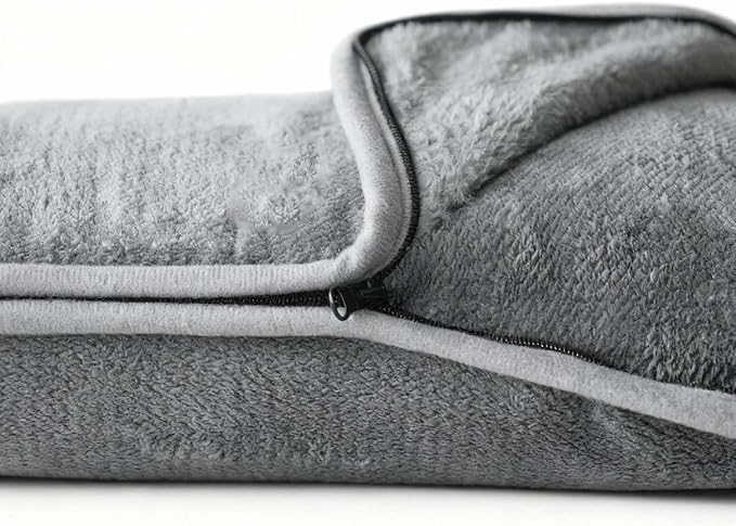 Travel Blanket Pillow, Soft Airplane Blanket 2-in-1, Travel Blanket Airplane Compact with Bag, Travel Essentials Accessories for Plane and Car,60x40 Grey