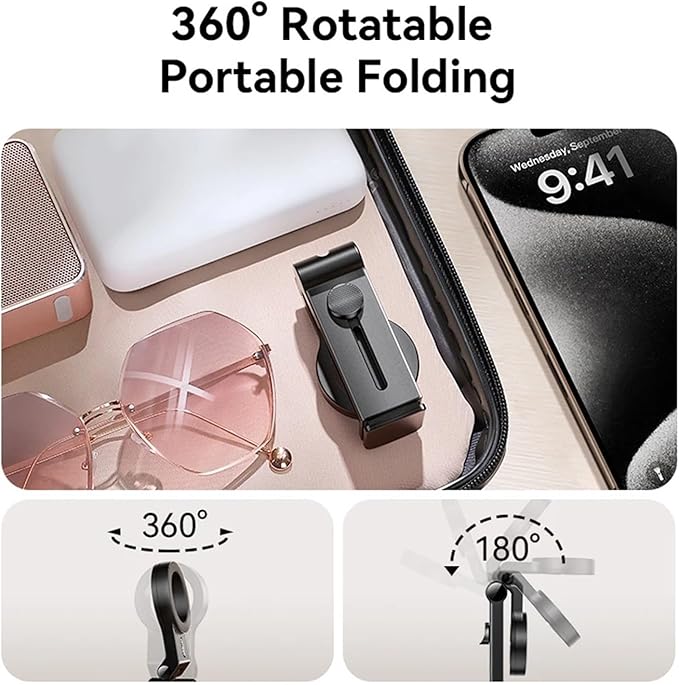 Compatible Joyroom Magnetic Airplane Phone Holder Travel Essentials Flexible Rotation Hands-Free Mount for iPhone 15 Series