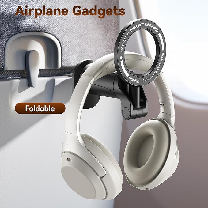 Airplane Travel Essentials Phone Holder, for Magsafe Universal 360 Degree Rotation Airplane Gadgets Phone Mount for Flight Europe Vacation Essentials, Gifts Travel Accessories